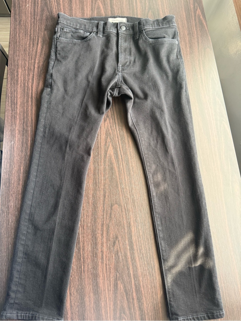 Madewell Coolmax Skinny Jeans Black Dark Wash Stretch 5-Pocket Men